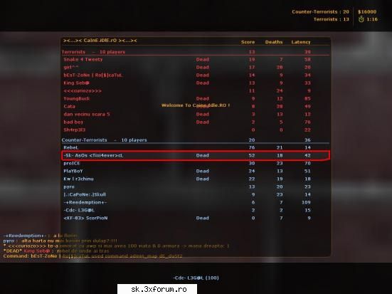 scor  52-18  pe   :( cam slab =( dar ce sa fac daca aveam booti in echipa :cool: super  -sk- asos cl